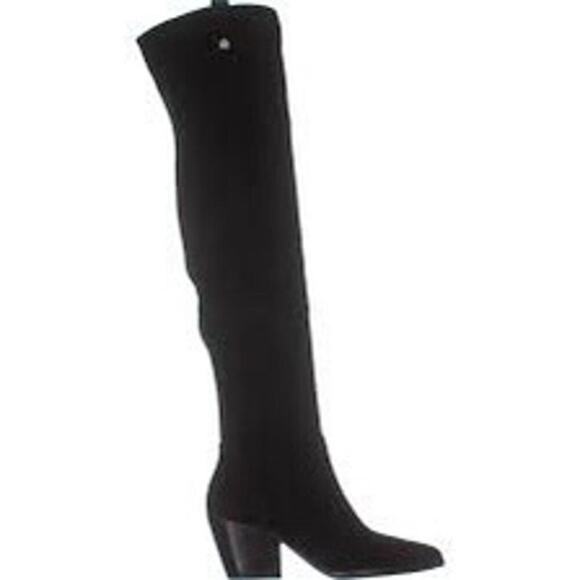 NWOB-Michael Kors Harlow Black Suede Pointed Toe Over-The-Knee Boots Size 6 - Picture 3 of 7